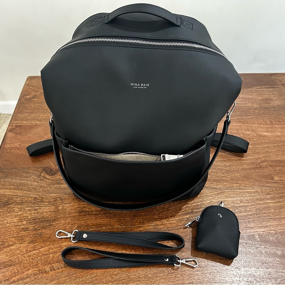 Mina Baie Stevie Full Vegan Diaper Backpack with Stroller Straps/Pacifier Pouch